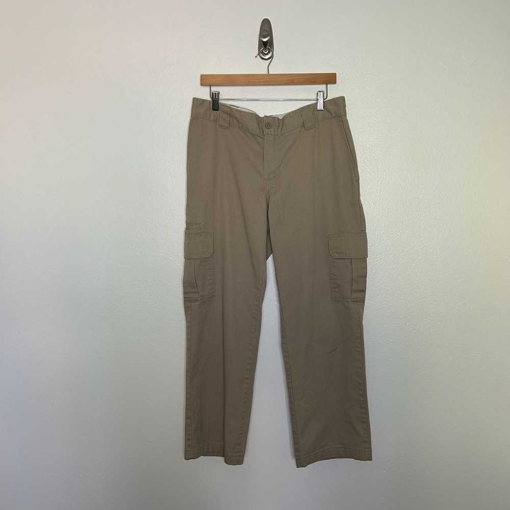 Dickies Loose Fit Cargo Work Pants Tan Khaki 34x30
